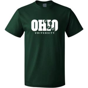 Image of Crazy 8 Tee: Dark Green with Punch Paws Ohio University