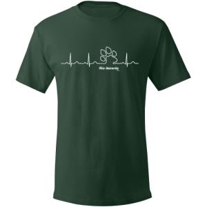 Image of Crazy 8 Tee: Dark Green Heartbeat Paw