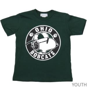 Image of Dark Green Youth Tee: Ohio Bobcats Snoopy Circle