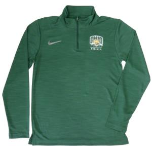 Image of Nike Green Performance Quarter-Zip: Attack Cat over Bobcats