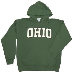 Image of Olive Green Applique Hood: Ivory on Black Arch Ohio