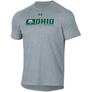 Image of Under Armour Oxford Tech Tee: Cat Face Box with Ohio Bobcats Stack