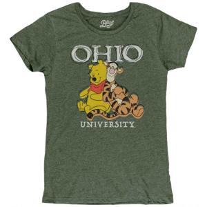 Image of Womens Green Heather Tee: Ohio University Winnie the Pooh and Tigger
