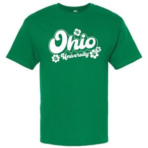 Image of Crazy 8 Tee: Kelly Green with Paw Flowers