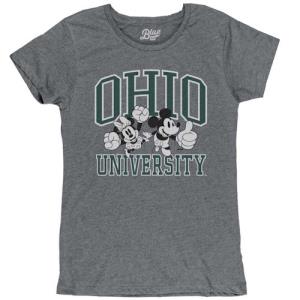 Image of Womens Oxford Tee: Ohio University Mickey and Minnie Mouse