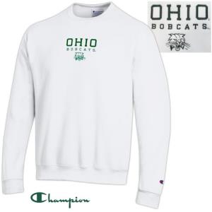 Image of Champion White Crew: Center Chest Ohio Bobcats Embroidery