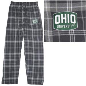 Image of Charcoal/Gray Plaid Flannel Pant: Stack Arch Patch