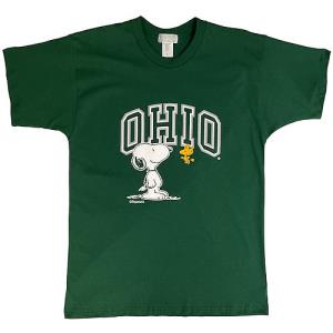 Image of Dark Green Tee: Arch Ohio over Snoopy