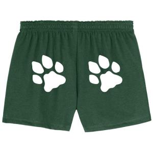 Image of Womens Green Short: Paws Back Print