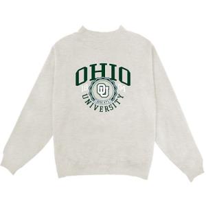 Image of Womens Oatmeal Mock Neck Sweatshirt: Arch over Interlock Seal