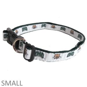 Image of Micro Woven Dog Collar Size SMALL: Repeat Arch Ohio/Cat Face