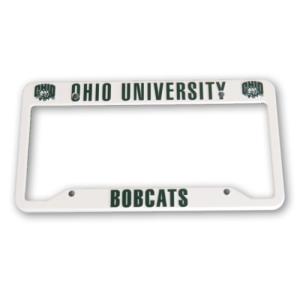 Image of License Plate Frame: Plastic White Attack Cats