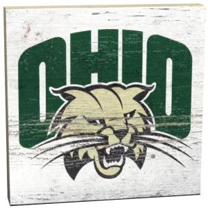 Image of 5.5 inch Square Table Top Sign: Ohio Bobcat Logo