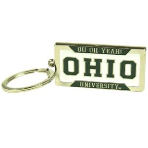 Image of License Plate Keytag:Dark Green/White OU OH YEAH Ohio University