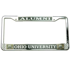 Image of License Plate Frame with Mirror Acrylic Inlay:Alumni Ohio University
