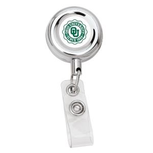 Image of Retractable Badge Reel:Silver with Interlock Seal 