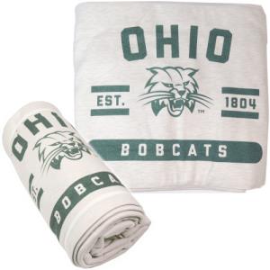 Image of Oatmeal Sweatshirt Blanket: Ohio over Cat over Bar