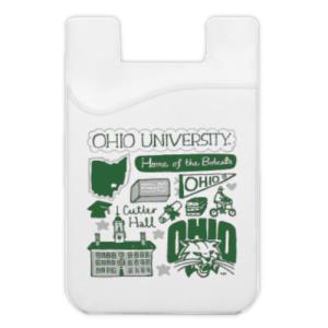 Image of White Silicone Phone Pocket: Julia Gash Collage Print