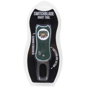 Image of Switchblade Golf Divot Tool with Ball Marker: Green/White with Attack Cat/Cat Face
