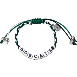 Image of Green/White Braided Bead Bracelet: BOBCATS