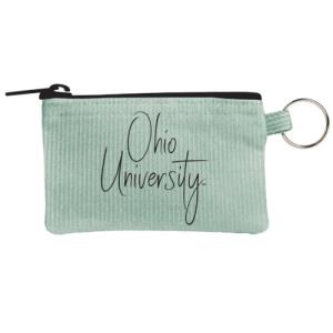 Image of Sage Corduroy Zipper Pouch: Thin Script Ohio University