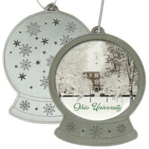 Image of Pewter Snowglobe Ornament: Snowy Cutler Hall