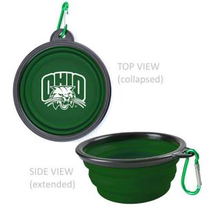 Image of Green Silicone Collapsible Pet Bowl: Attack Cat
