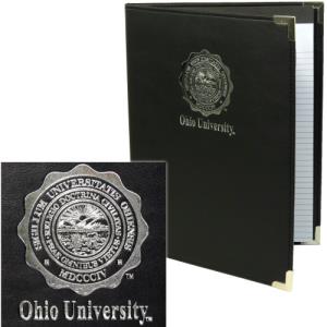 Image of Black Faux-Leather Padfolio: Silver Foil Ohio University Seal