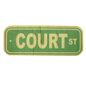 Image of CC Wood Sticker: Court St Sign