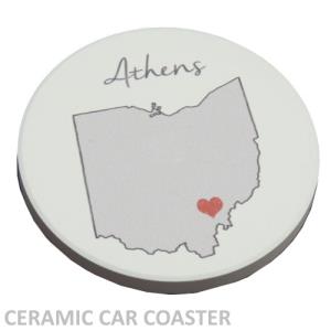 Image of CC Ceramic Car Coaster: Athens Heart